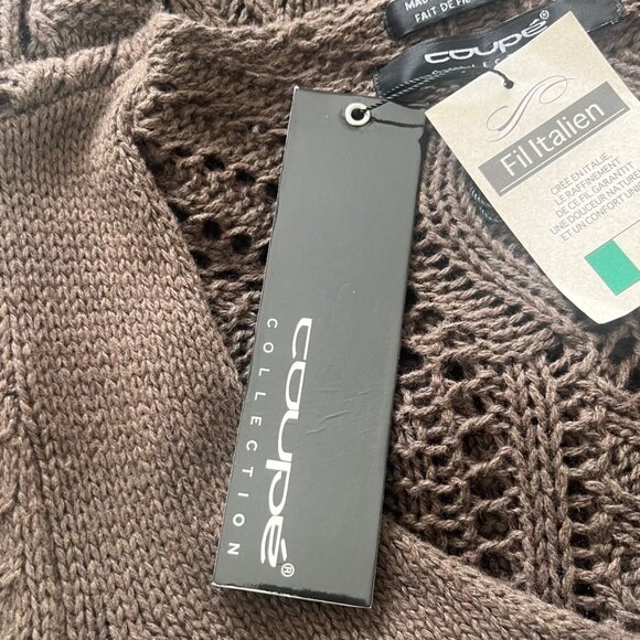 Coupe Collection Sweater Womens Large Brown New Italian Yarn Knit Wool Blend - Picture 10 of 11